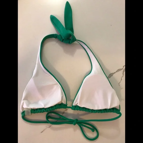 Victoria's Secret Green Triangle Bikini Top Size Medium - Picture 2 of 3